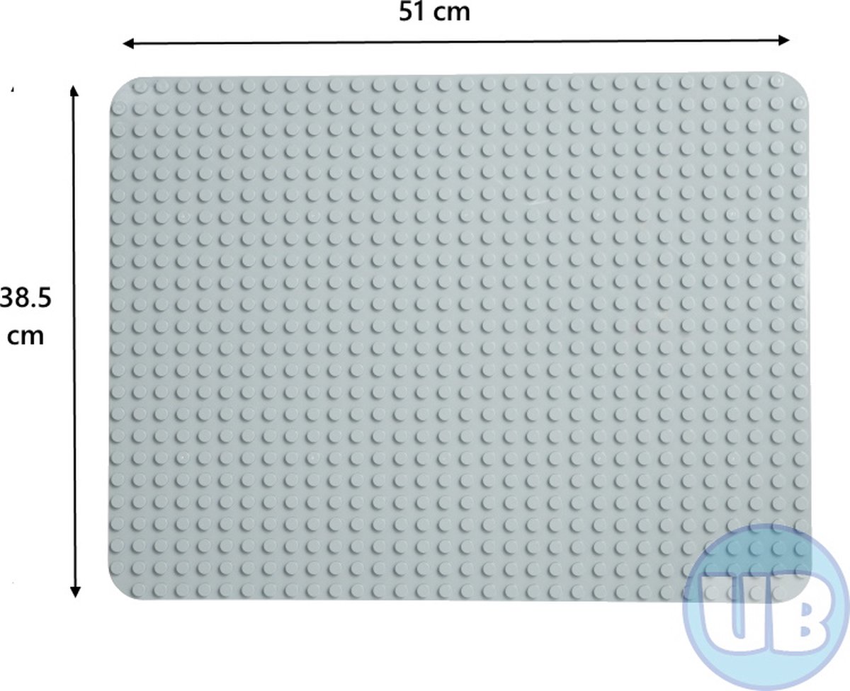 Uniblocks | Grote XL bouwplaat lichtgrijs - 51 x 38,5 cm | Onderdelen: 1 | lichtgrijs